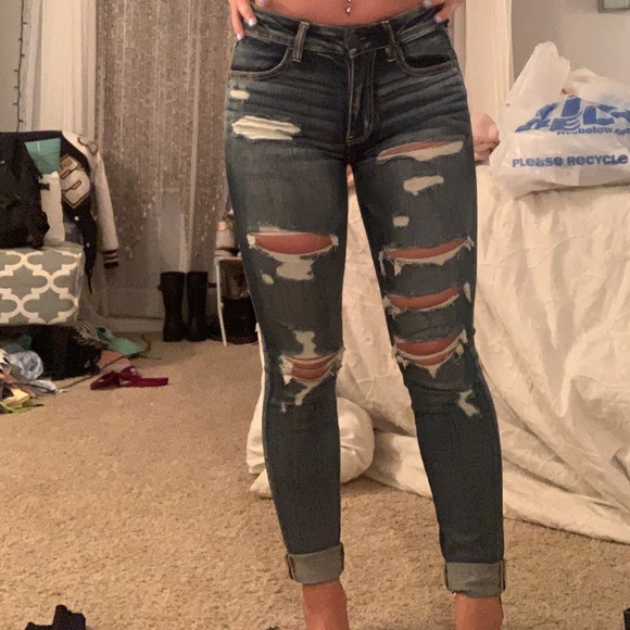 ripped american eagle jeans